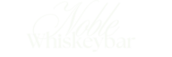 Noble whiskeyba logo in curisive white font